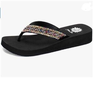 YELLOW BOX JALIYAH BLACK SNADAL MEDIUM WIDTH NEW IN BOX